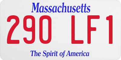 MA license plate 290LF1