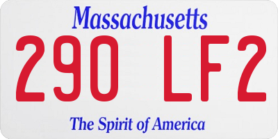 MA license plate 290LF2