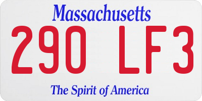 MA license plate 290LF3