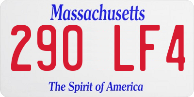 MA license plate 290LF4