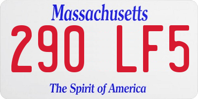 MA license plate 290LF5