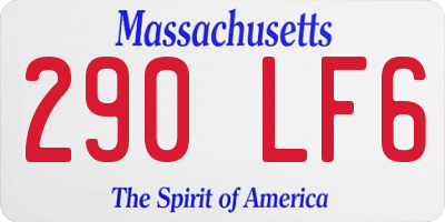 MA license plate 290LF6