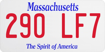 MA license plate 290LF7