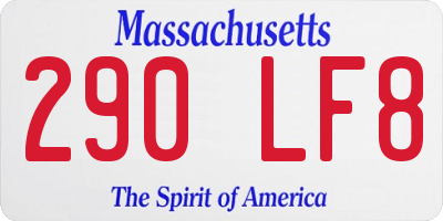 MA license plate 290LF8