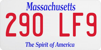 MA license plate 290LF9