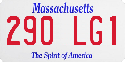 MA license plate 290LG1