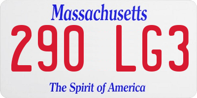 MA license plate 290LG3