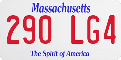 MA license plate 290LG4