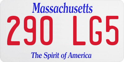 MA license plate 290LG5