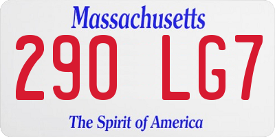 MA license plate 290LG7