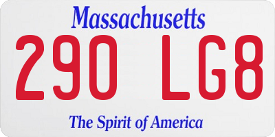 MA license plate 290LG8