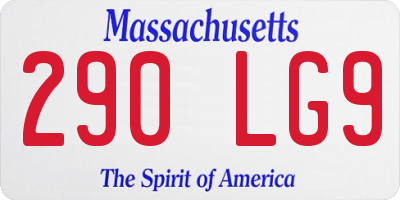 MA license plate 290LG9