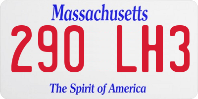 MA license plate 290LH3