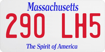 MA license plate 290LH5