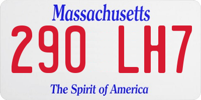 MA license plate 290LH7