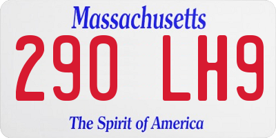 MA license plate 290LH9