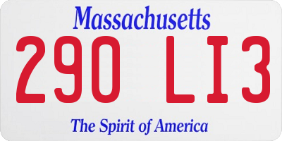 MA license plate 290LI3