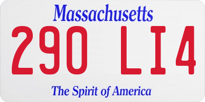 MA license plate 290LI4