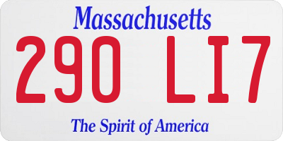 MA license plate 290LI7