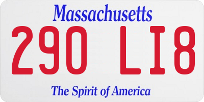 MA license plate 290LI8