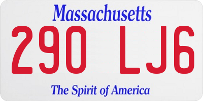 MA license plate 290LJ6