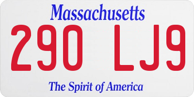 MA license plate 290LJ9