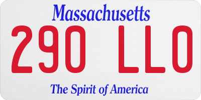 MA license plate 290LL0