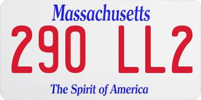 MA license plate 290LL2