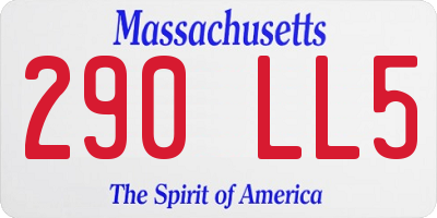 MA license plate 290LL5