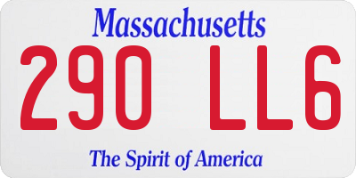 MA license plate 290LL6