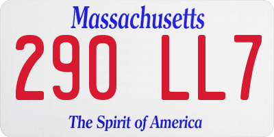 MA license plate 290LL7