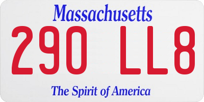 MA license plate 290LL8