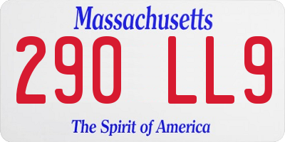 MA license plate 290LL9