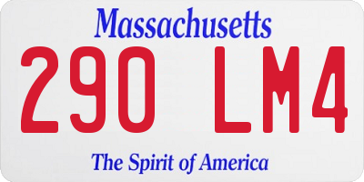 MA license plate 290LM4