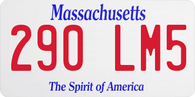 MA license plate 290LM5
