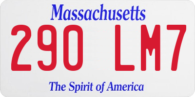 MA license plate 290LM7
