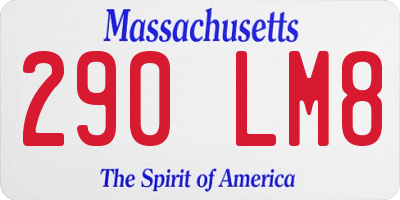 MA license plate 290LM8
