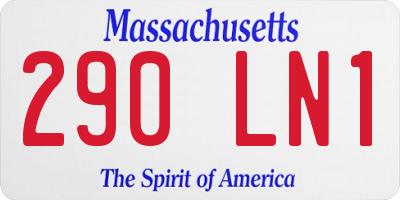MA license plate 290LN1