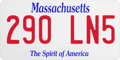 MA license plate 290LN5