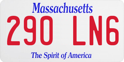 MA license plate 290LN6