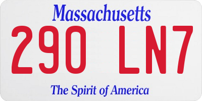 MA license plate 290LN7