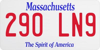 MA license plate 290LN9