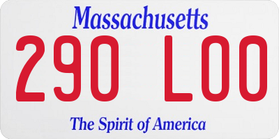 MA license plate 290LO0