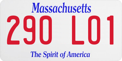 MA license plate 290LO1