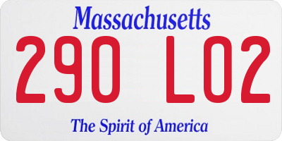MA license plate 290LO2