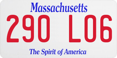 MA license plate 290LO6