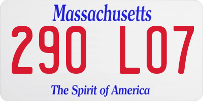 MA license plate 290LO7