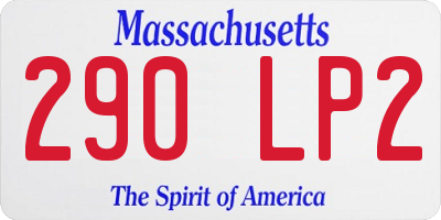 MA license plate 290LP2