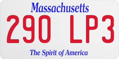 MA license plate 290LP3