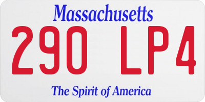 MA license plate 290LP4